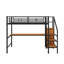 Lit mezzanine double en métal avec escalier de rangement, bureau, lumière DEL et petite armoire-1359342672
