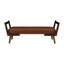 52" Bench With Walnut Wood Leg,Channeled Upholstered Footrest Stool-8269378