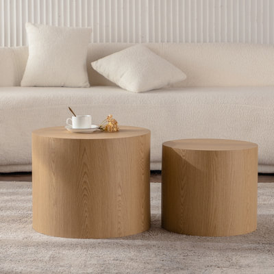 Round Wooden Nesting Coffee Table by Latitude Run
