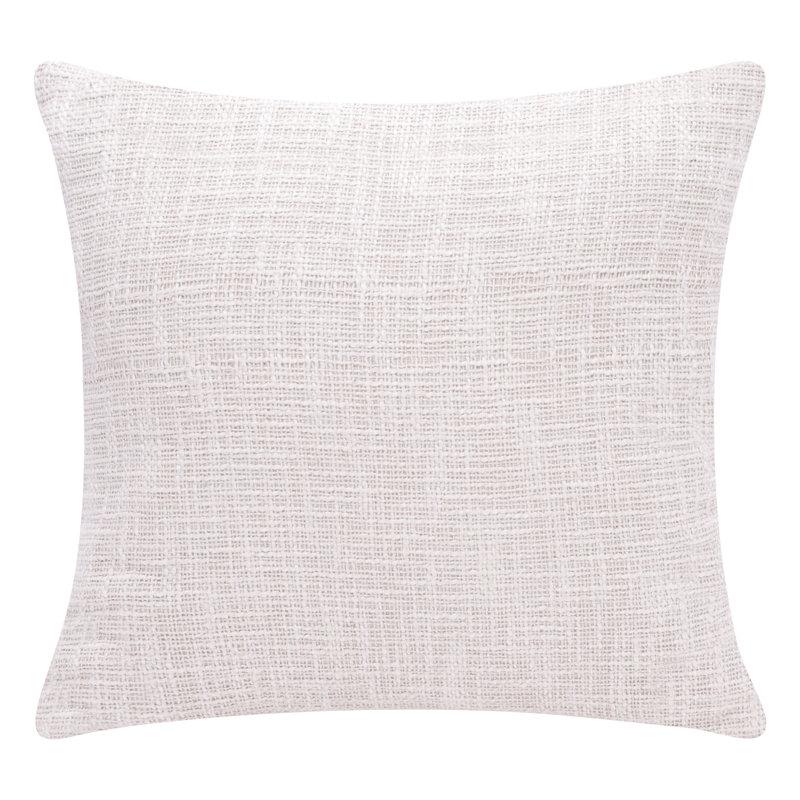 20" x 20" Onyx and Ivory Embroidered Cotton Wool Blend Throw Pillow