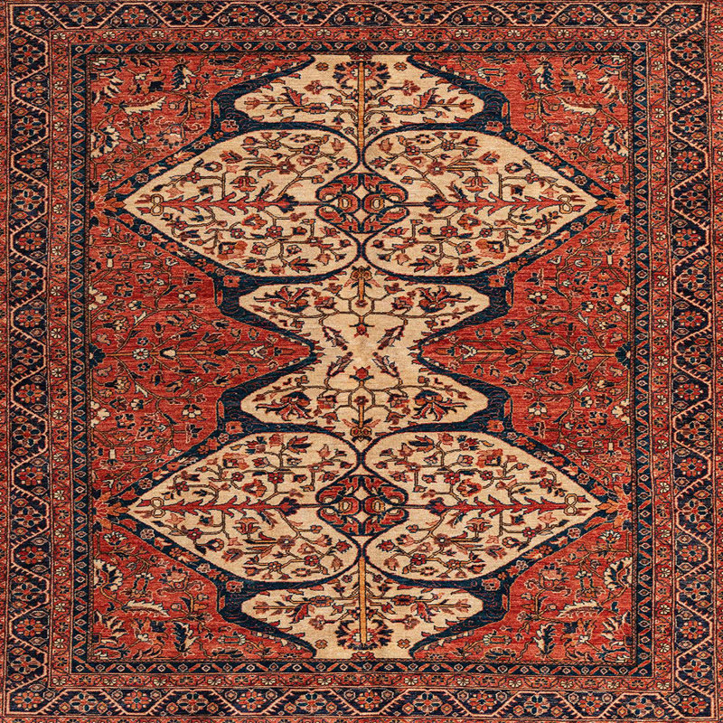 Tapis abstrait 4183, Carré 5 pi