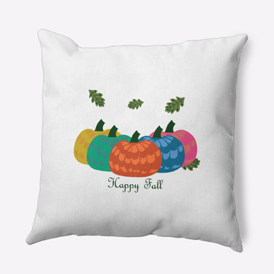 Happy Fall Pumpkins Indoor/Outdoor Throw Pillow