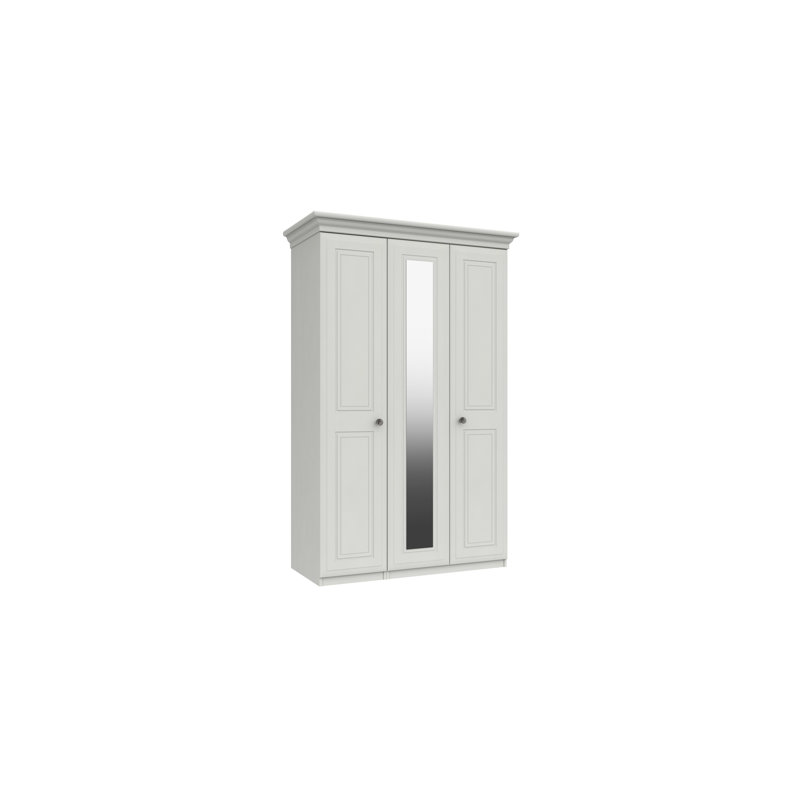 Warminster 3 Door Manufactured Wood Wardrobe, White