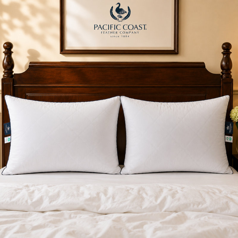Pacific Coast Premium Goose Feather & Down Bed Pillows for Sleeping, King (Set of 2), Pack of 2 Pillow, King