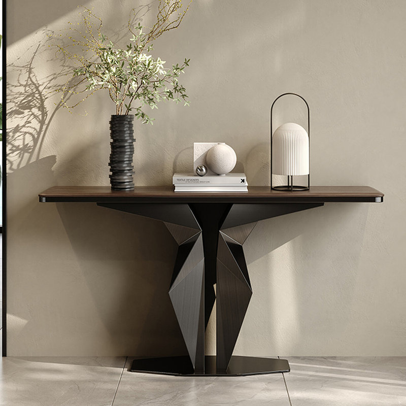 Console en métal de style américain, H 33,5 po x l 63 po x P 13,8 po, Gris