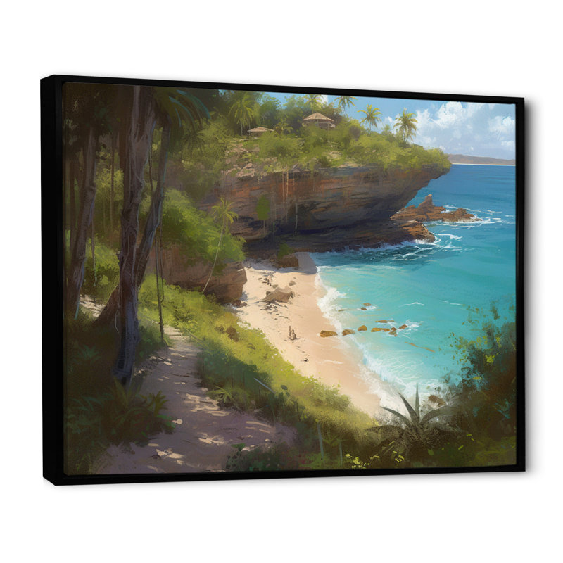 Coastal Radiance II sur impression sur toile, H 30 po x l 40 po x P 1,5 po, Cadre flottant noir
