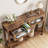 Entryway Table, Wood Console Table With 2 Glass Drawers, 2 Tier Sofa Table With Storage For Living Room