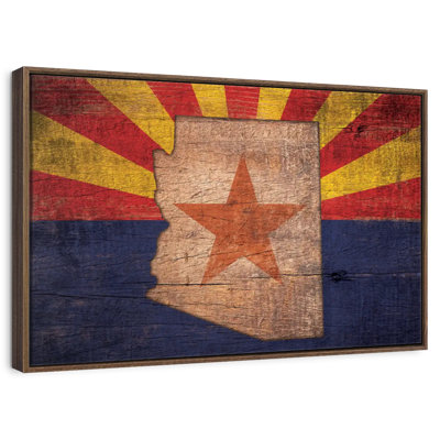State Map Over Arizona Flag