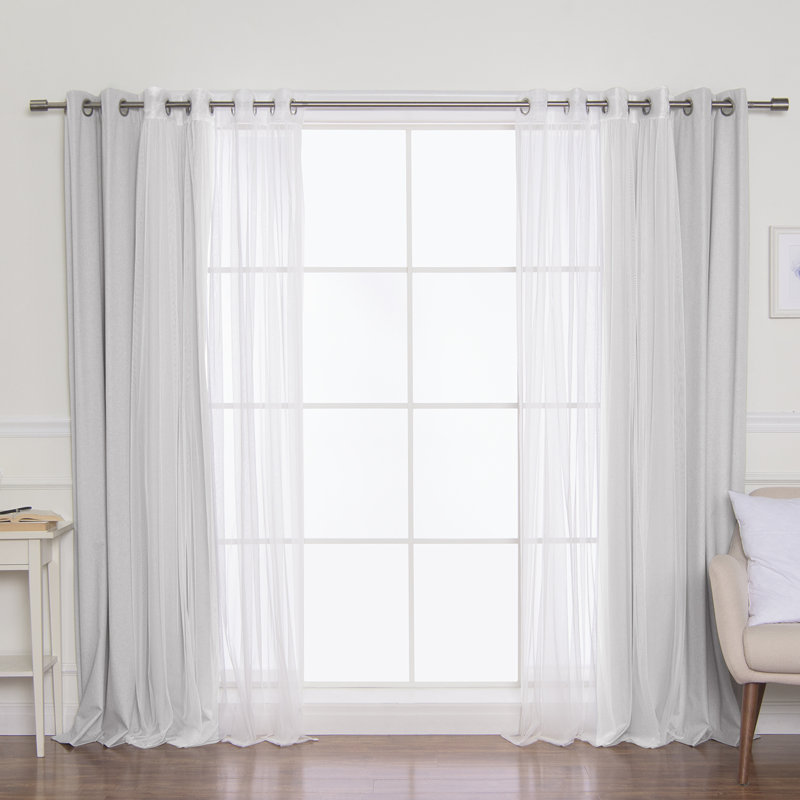 Fortson Polyester Max Blackout Sliding Panel Pair, 52" x 84", Light Gray