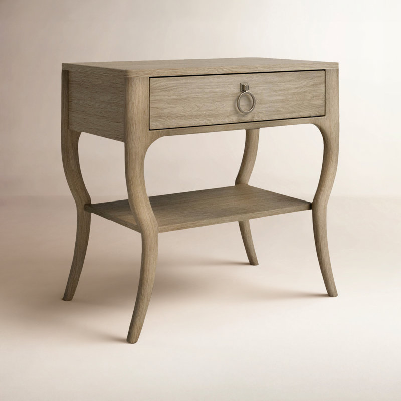 Regan Kiln-Dried 1-Drawer Nightstand, Natural
