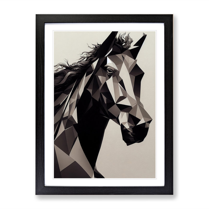 Abstract Horse No.6 - Framed Print, Black, 64cm H x 46cm W x 2cm D