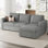 Canapé modulaire avec repose-pieds et rangement 3 pièces Rafael