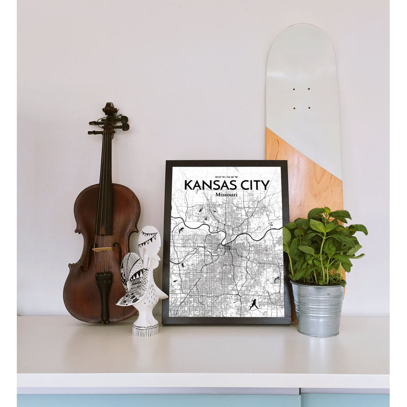 Kansas City Map - No Frame Print, 43cm H x 28cm W x 0.13cm D