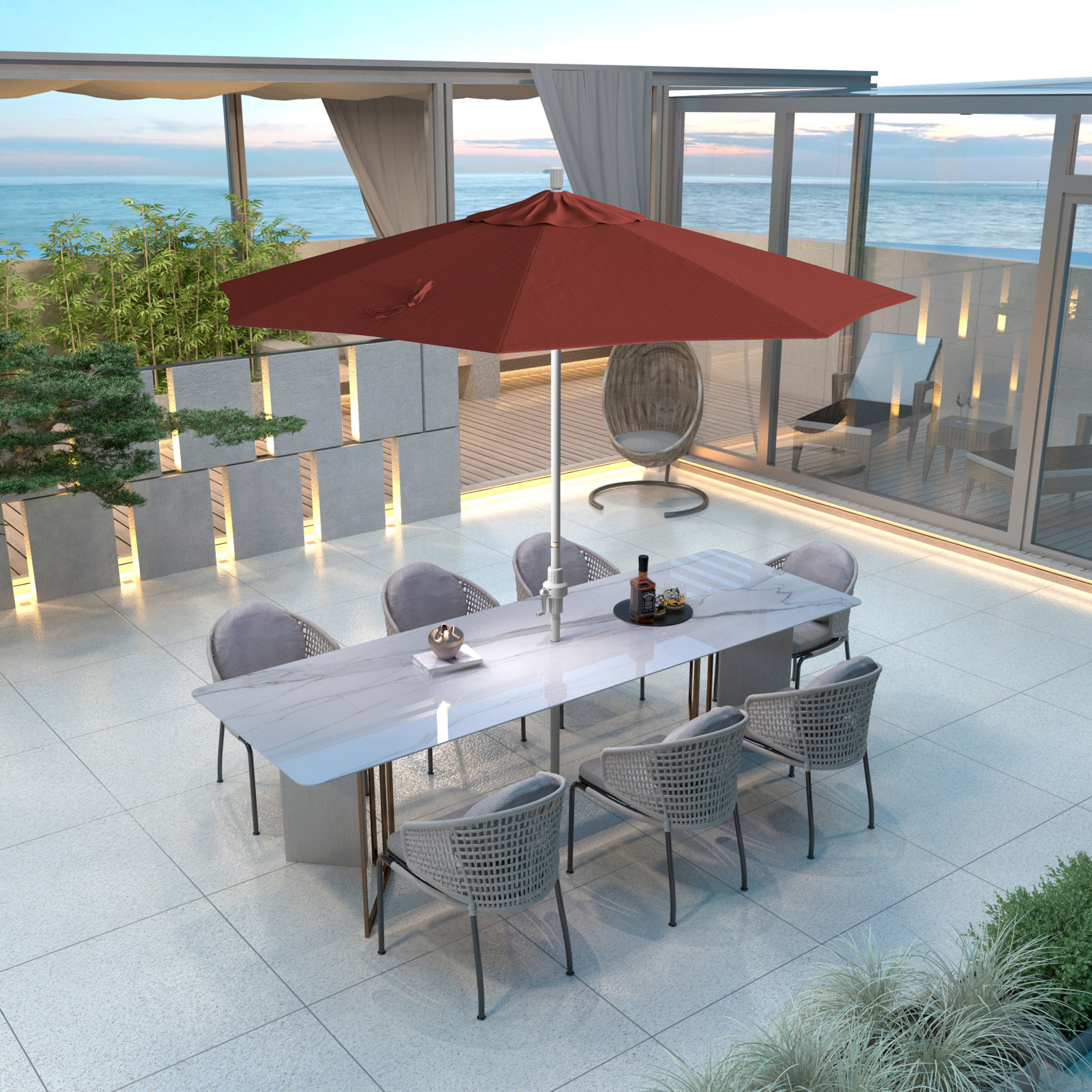 Calline 9' Umbrella, Terrace Adobe Performance