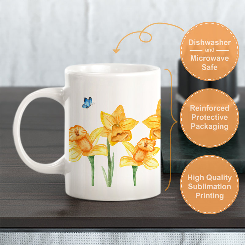 Tasse à café 15 oz Daffodils, 15 oz, Céramique