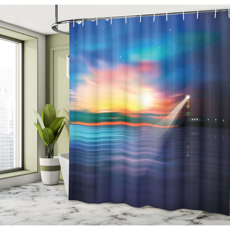 Shower Curtain with Hooks Included, 70"H x 69"W