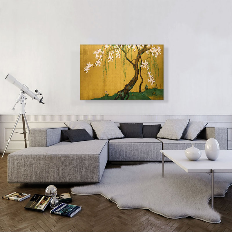 «Cherry Tree» par Sakai Hoifi - reproduction d'art sur toile tendue, H 26 po x l 40 po x 1,5 po