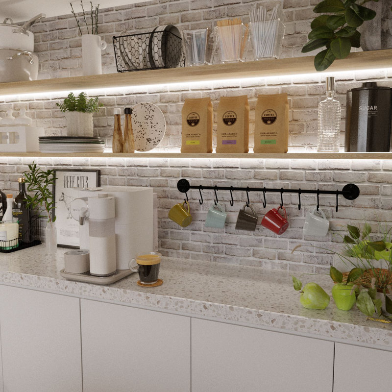 Steel Straight Wall Mounted Pot Rack, 2" H x 24" W x 2" D