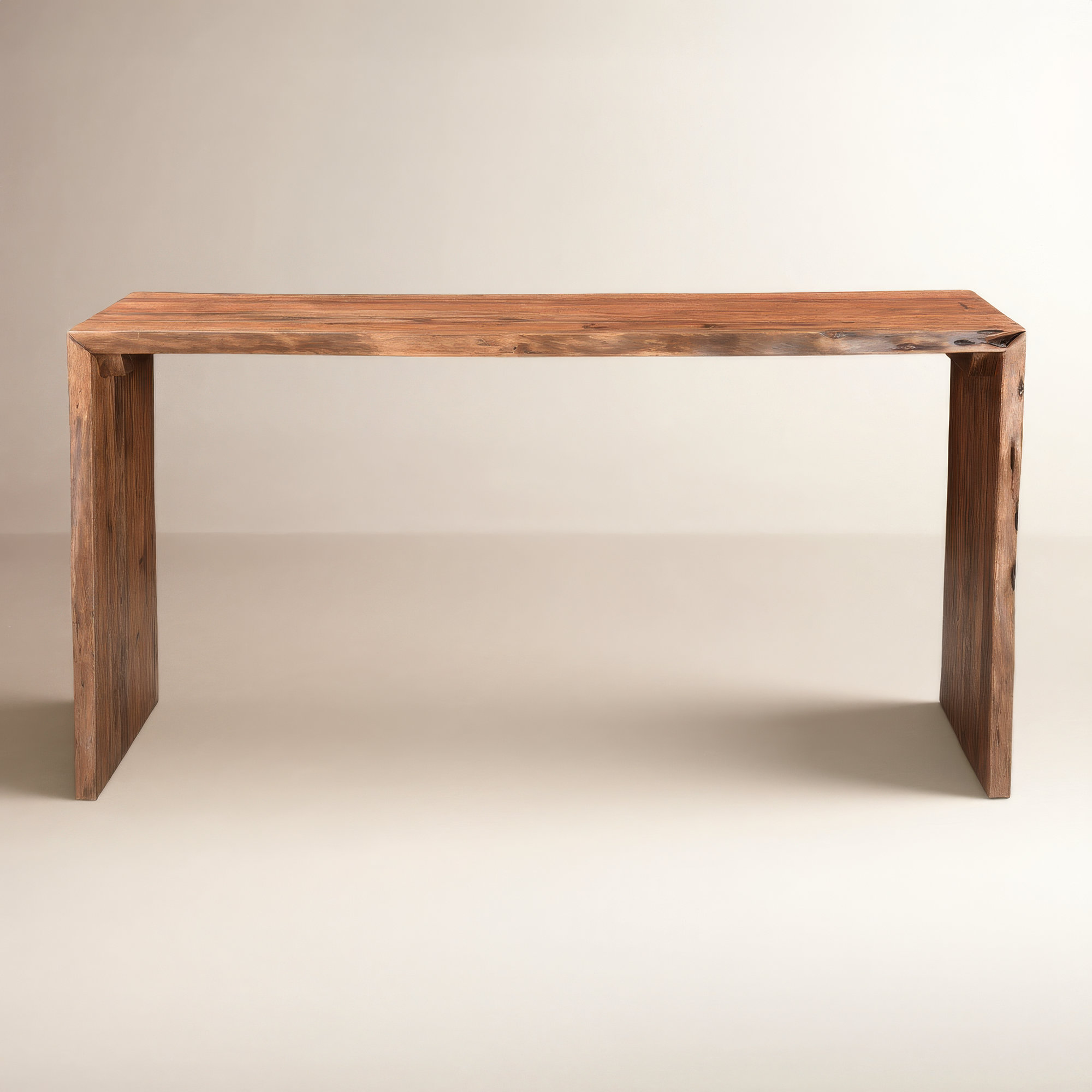 Wayde Solid Wood Rectangle Writing Desk, Brown