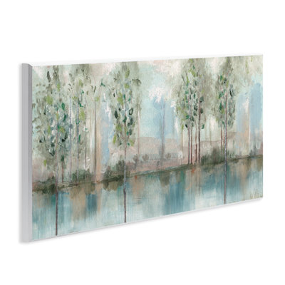Trees Reflecting on River Wall Plaque Art, design by Susan Jill