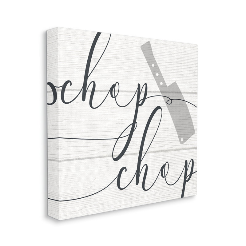 «Kitchen Chop» par Daphne Polselli - Art textuel, Toile tendue, H 30 po x l 30 po x P 1,5 po
