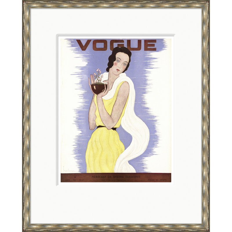 Couverture Vogue, Spring Fashions, Georges Lepape, 15 janvier 1931, Argent argent