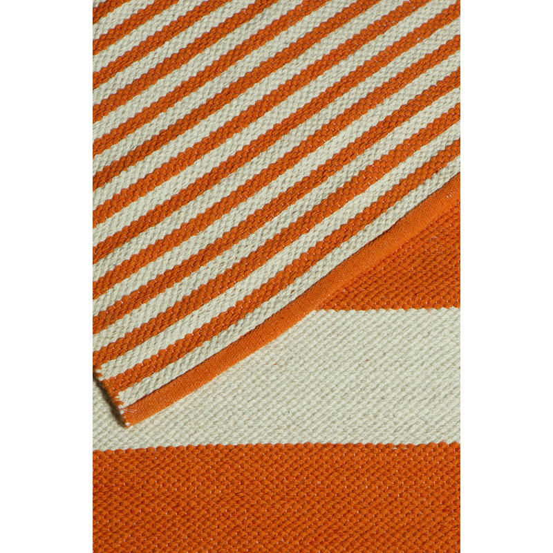 Hiren Striped Cotton Hand Knotted Area Rug, Runner 60 x 180cm