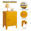 Modern Nightstand, Metal Bedside Storage Cabinet With Shelf, Small Bedside Table