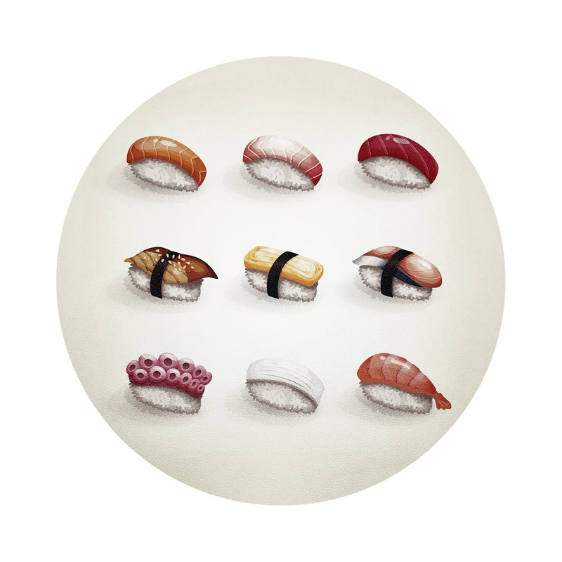 Sushi Town Pebble 16" Vinyl Placemat