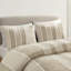 Housse de couette 100% coton double / grand avec rayures alternées, taille de pince et rayures blanches