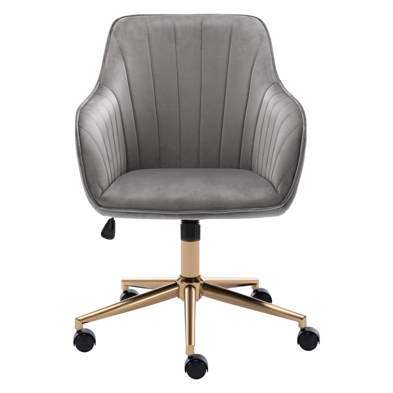 Roxanne Desk Chair, Gold, Grey