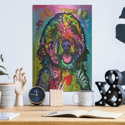 Art mural en métal Red Barrel Studio® «Golden Doodle» par Dean Russo