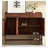 Walnut Wood 3 Door 3 Drawer Shoe Cabinet with Bottom Open Shelf