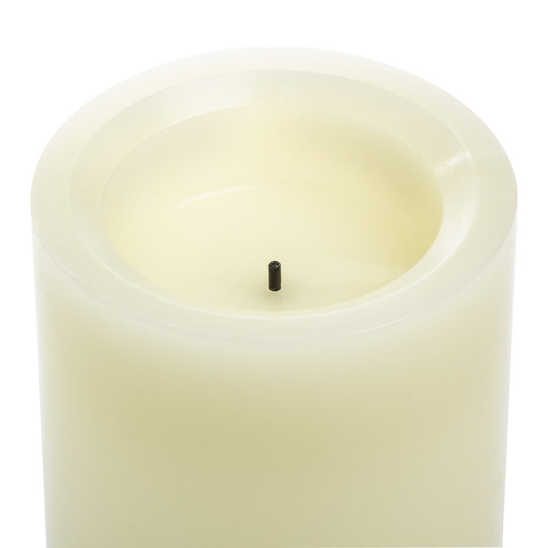 Bougie sans flamme parfumée à la vanille, Crème, H 4 po x l 3 po x P 3 po