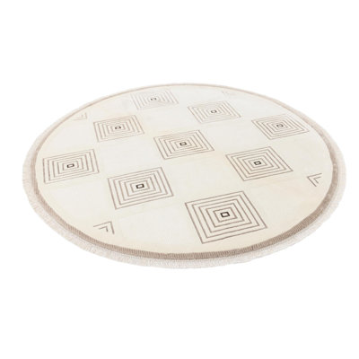 Tapis rond beige clair Howard