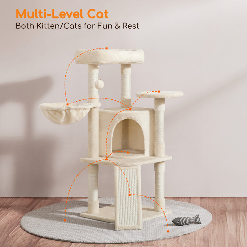 42'' Davalos Professional Cat Tree for Small and Medium-sized Cats, Beige