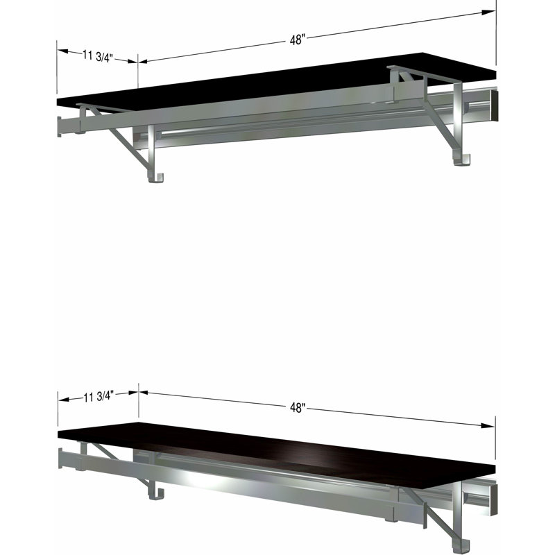 Système d'organisation avec barres à vêtements et deux tablettes, Espresso, H 8,5 po x l 48 po x P 11,75 po