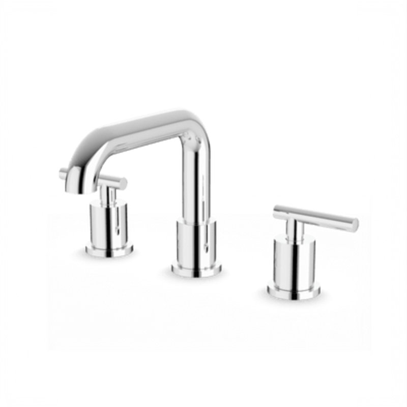 Round 8" Widespread Lavatory Faucet With Low Spout & Lever Handles, Chrome