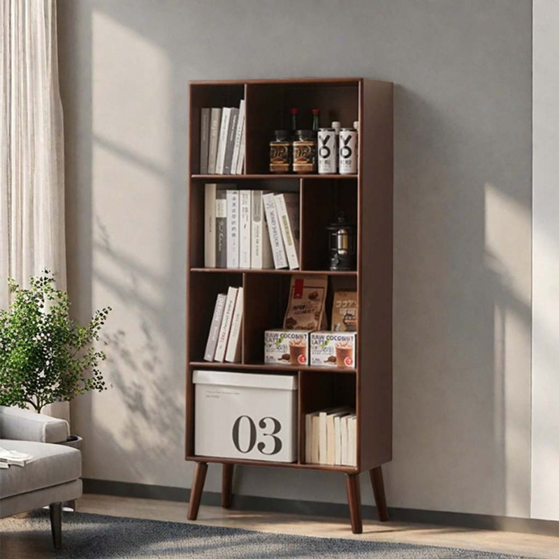 Bibliothèque à compartiments en bois massif