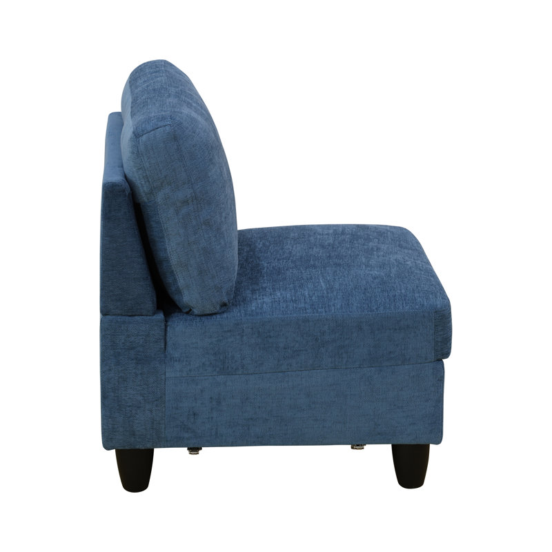 Trefann Upholstered Accent Chair, Blue Fabric