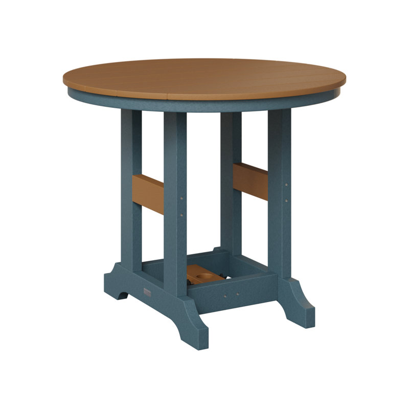 Garden Classic Outdoor Round Dining Table, Slate, Cedar