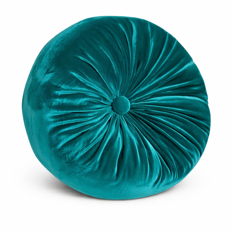 Coussin Therese, Bijou bleu sarcelle, 12 po de diamètre