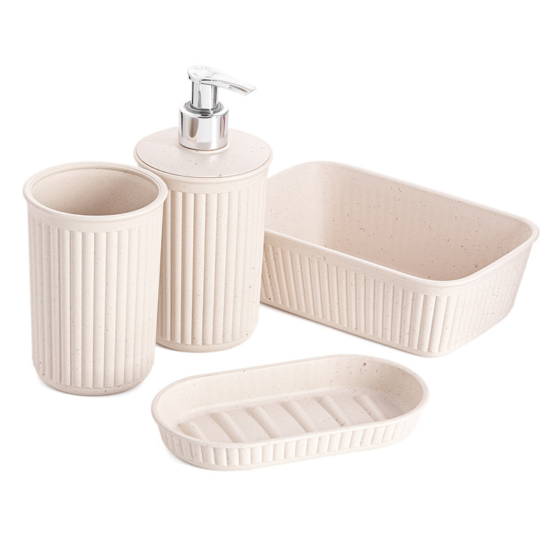Ensemble d'accessoires de salle de bain nervuré, Ecohome