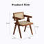Modern Mid Century Dining Chair With Rattan Accents, Comfortable Armrests, Ideal For Indoor And Outdoor Use In Various Rooms