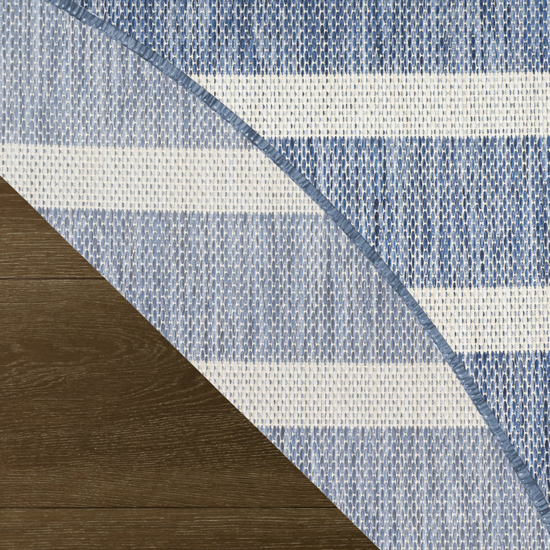  Positano 5' x Round Navy Ivory Modern Rug, Round 5'
