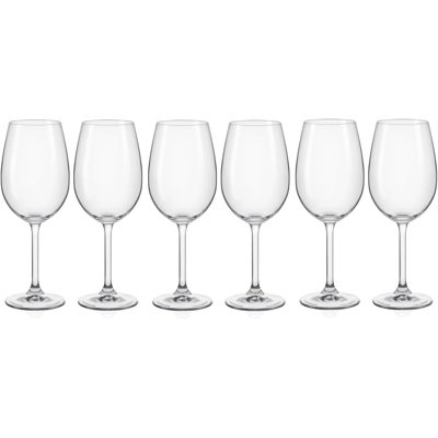 Ensemble de verres à vin en cristal Bohemia - Verres en cristal transparent de qualité supérieure de 15,2 oz Gastro - Verres à vin élégamment fabriqués pour vin rouge ou blanc, lavables au lave-vaisselle, ensemble de 6