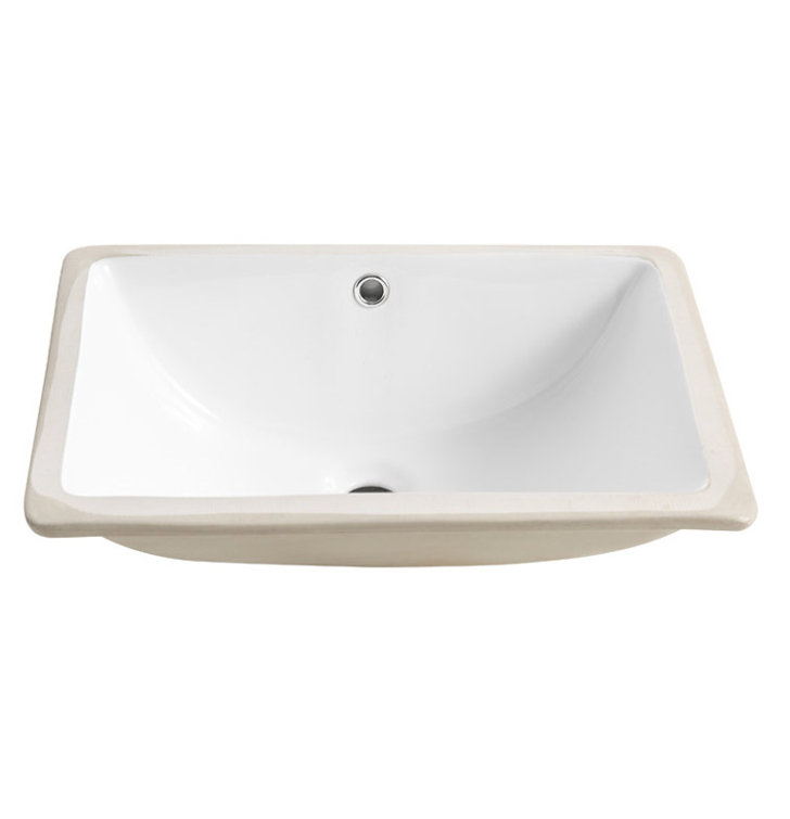 Allier Ceramic Rectangular Undermount Bathroom Sink with Overflow