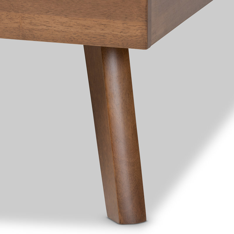 Cramlington Upholstered Platform, Full Bed, Dark Grey/Walnut 56.7'' W X 77.3'' L X 48'' H, Dark Gray, Full