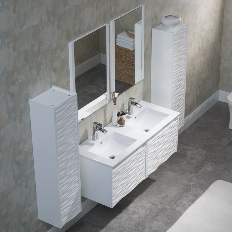Artesian 48'' Double Bathroom Vanity with Ceramic Top