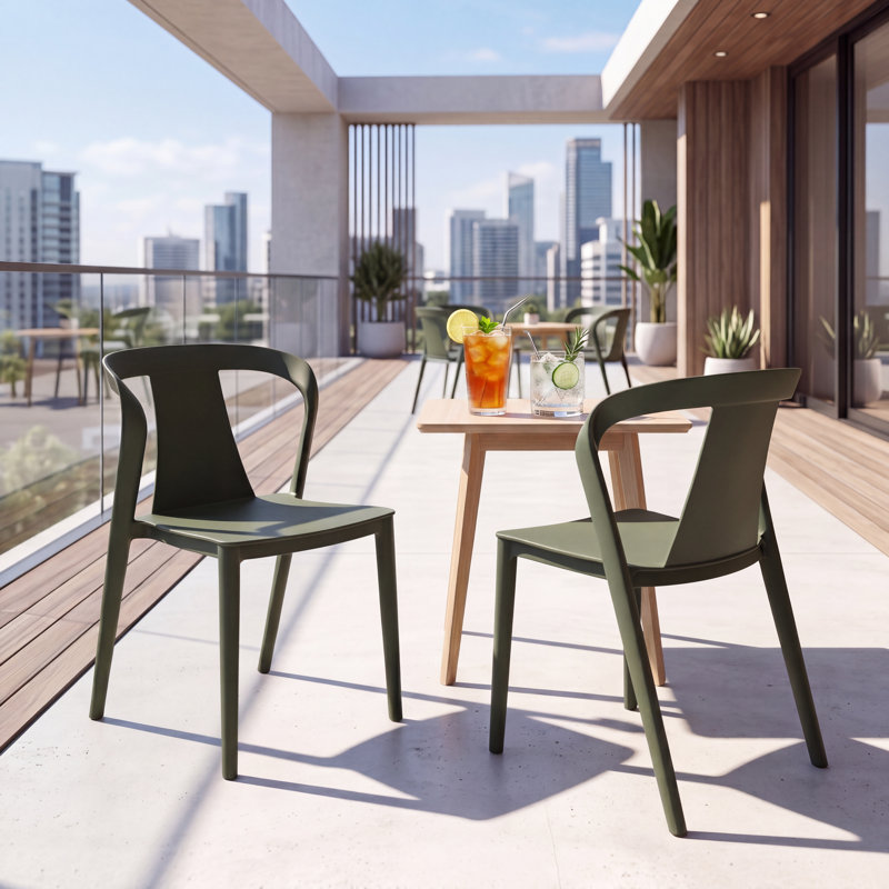 Chaise de patio Kemarian, Blanc